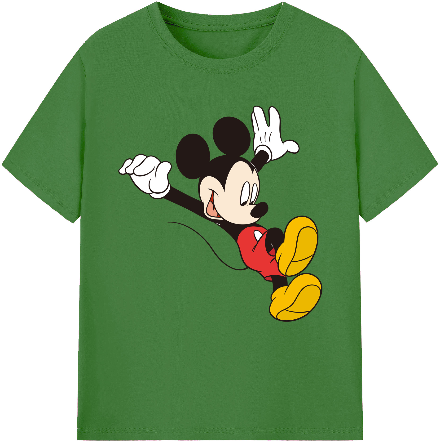 （画像用） ミッキーマウス Mickey Mouse レディースカジュアルプリントTシャツ（綿100％）